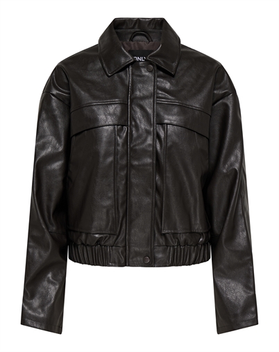 Only - ONLMelle Faux Leather Jacken - Chocolate Torte
